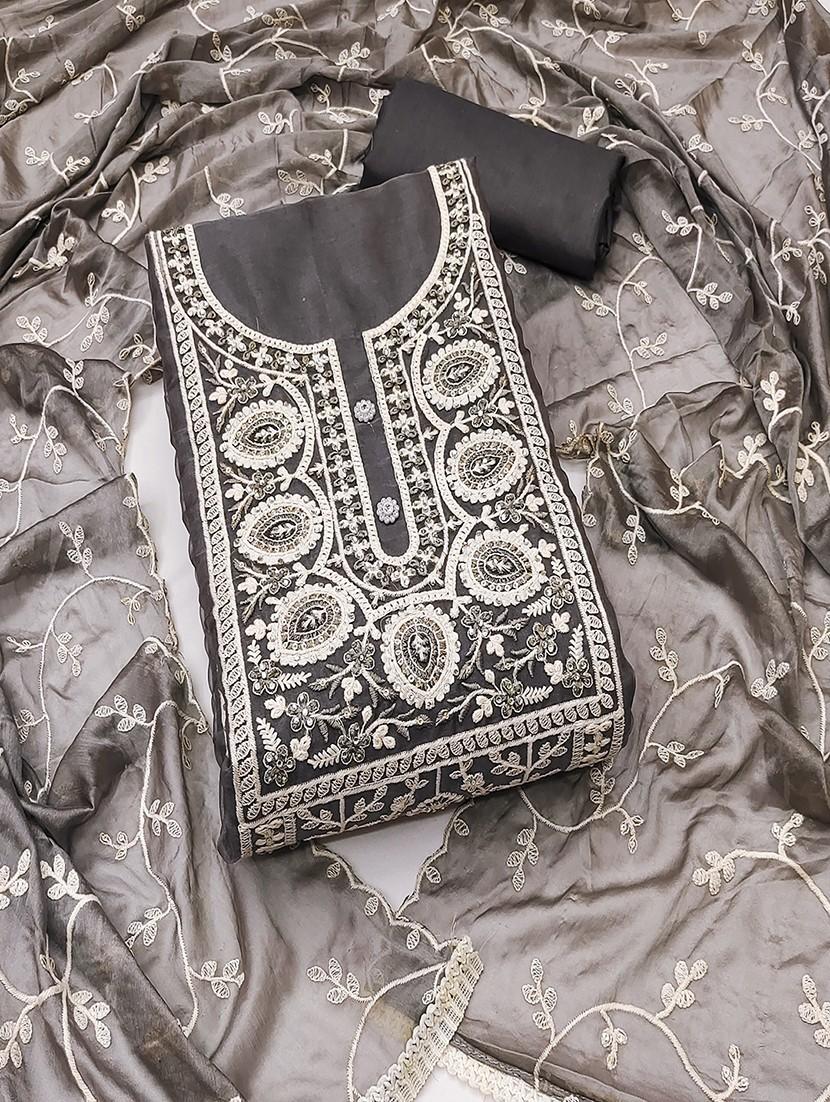 women embroidered 3-piece unstitched dress material  - 21645879 -  Zoom Image - 0