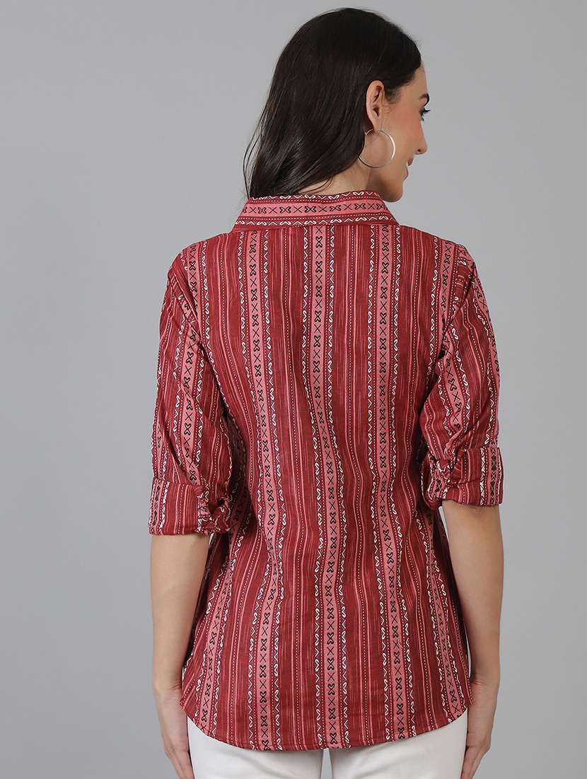women printed collared regular fit shirt - 21645886 -  Standard Image - 3