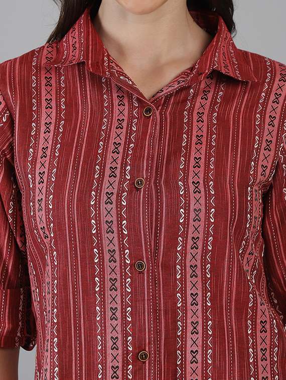 women printed collared regular fit shirt - 21645886 -  Standard Image - 5