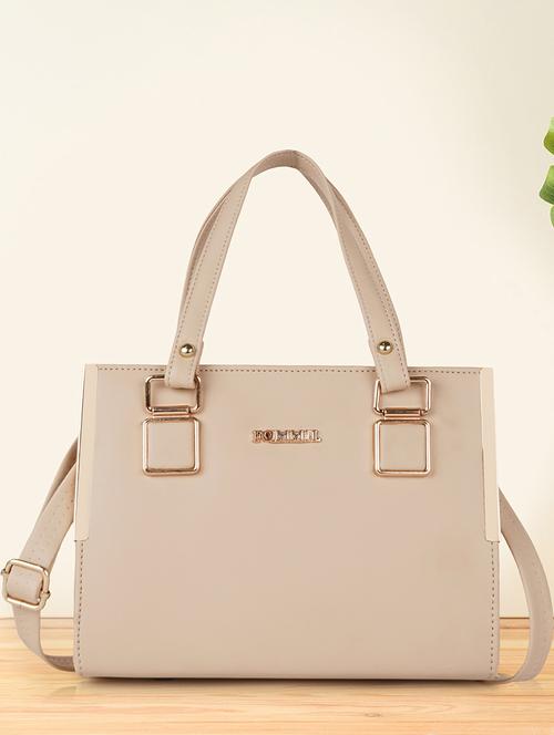 cream leatherette (pu) handbag - 21645994 -  Standard Image - 0