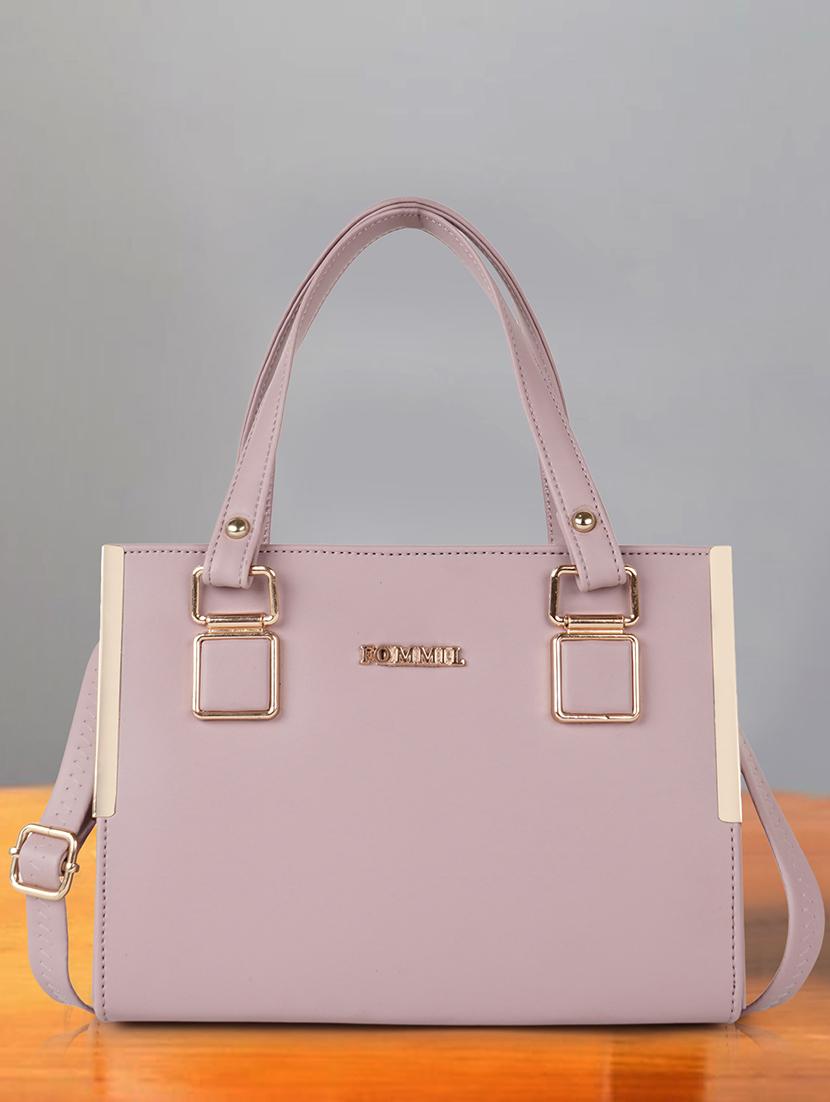 mauve leatherette (pu) handbag - 21645997 - Zoom Image - 0