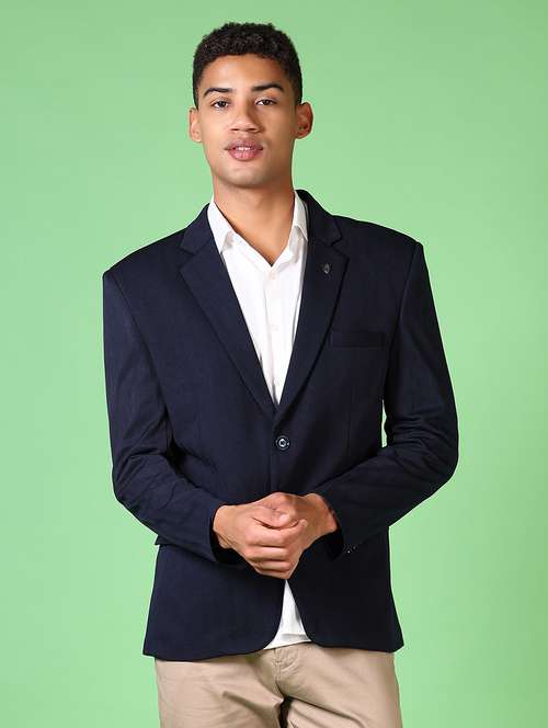 men long sleeves striped single breasted casual blazer - 21646055 -  Standard Image - 0