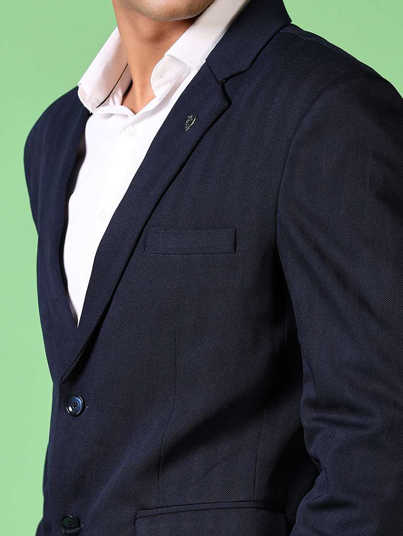 men long sleeves striped single breasted casual blazer - 21646055 -  Standard Image - 5