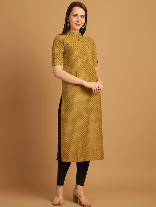 women self design roll up sleeve straight kurta - 21646373 - Standard Image - 0