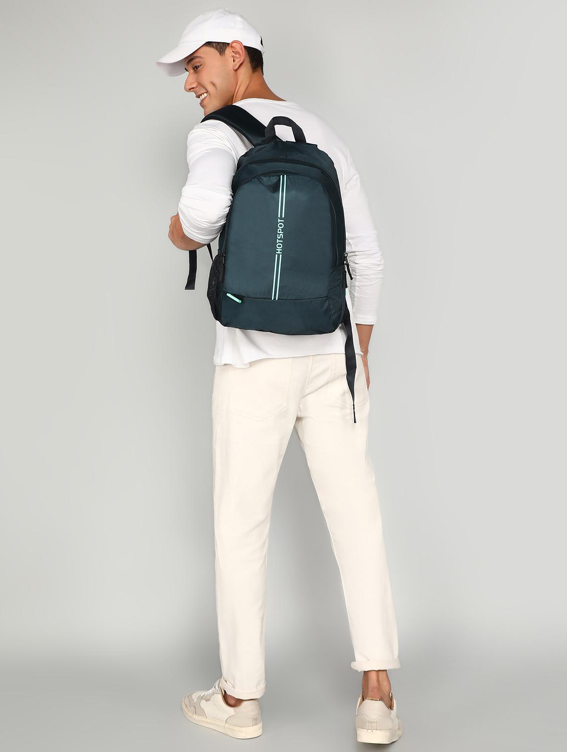 men solid teal polyester regular backpack - 21646498 - Standard Image - 5