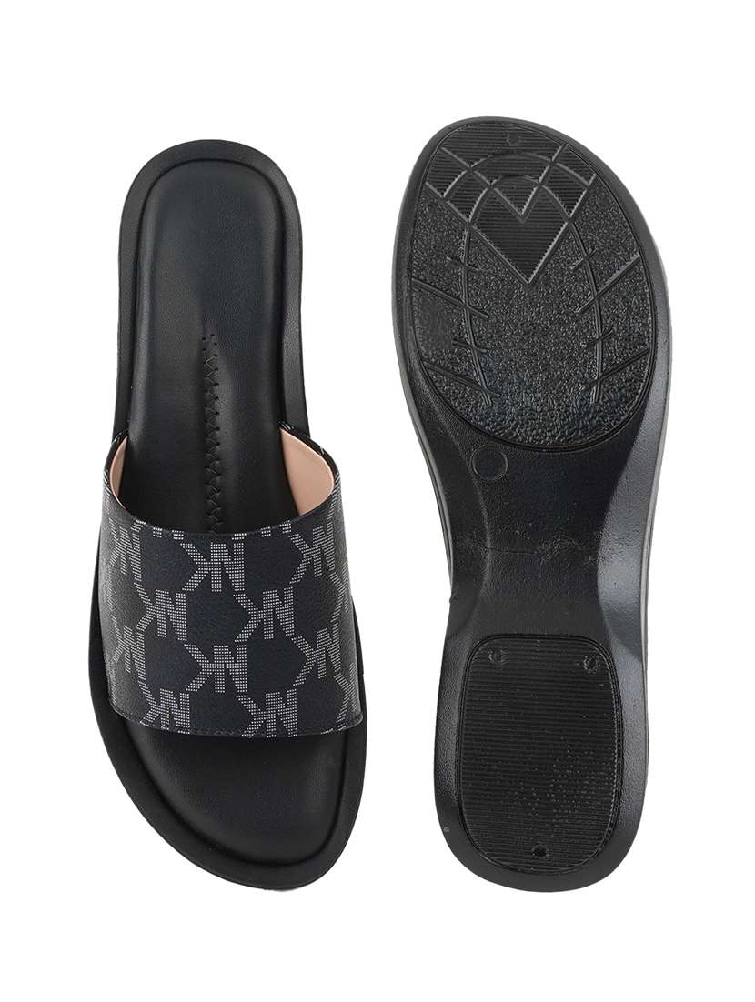 black slip on wedges - 21646519 -  Standard Image - 5