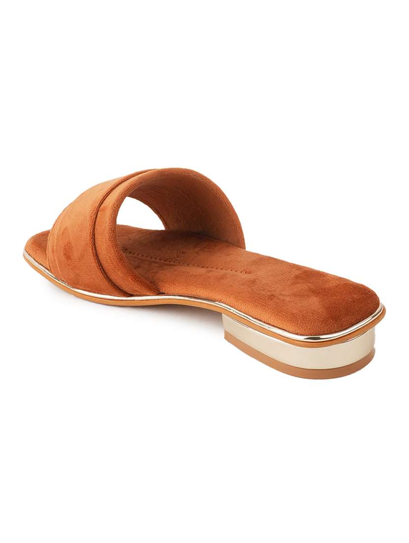 women tan slip on sandal - 21646531 - Standard Image - 3