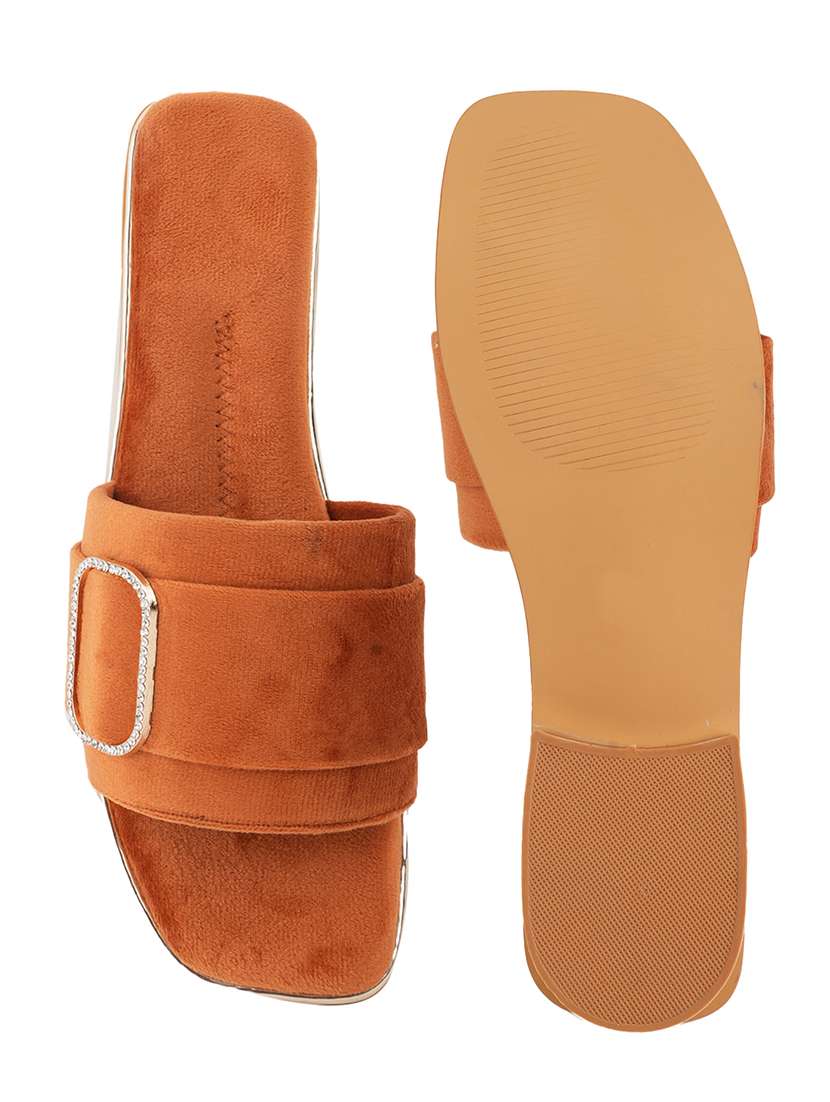 women tan slip on sandal - 21646531 - Standard Image - 5