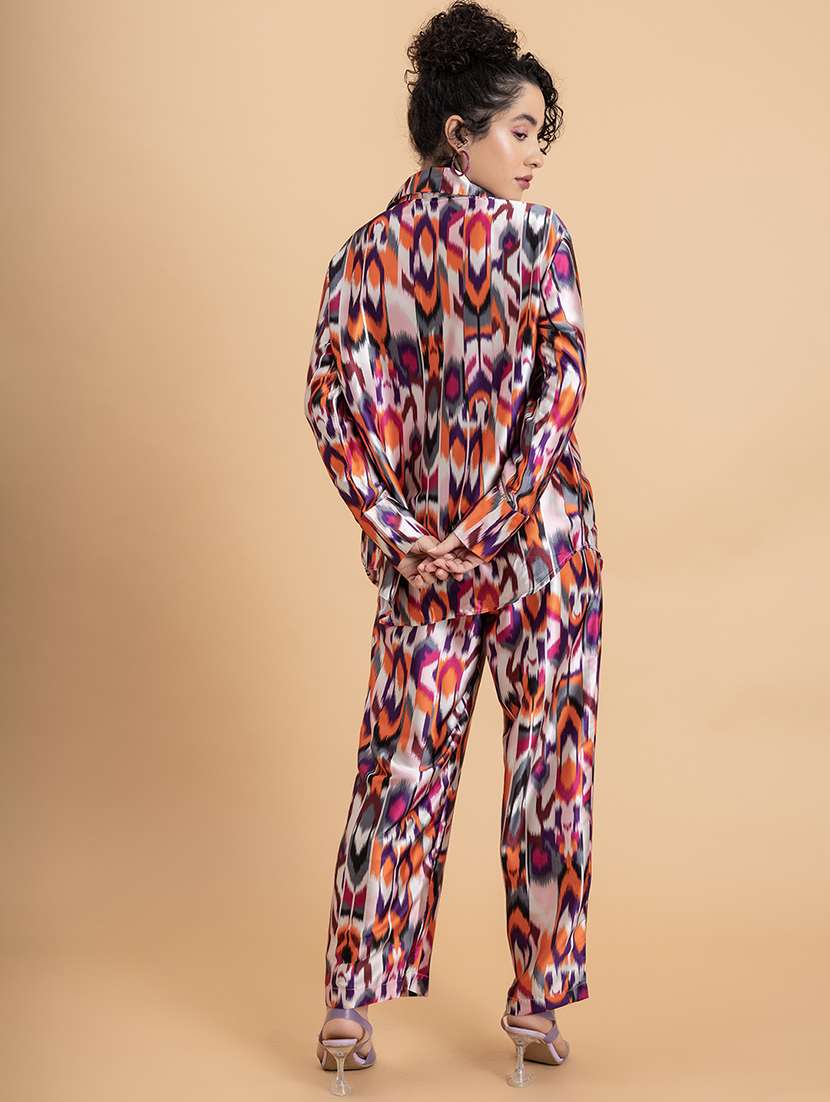 Women Printed Shirt And Trouser Co Ord Sets