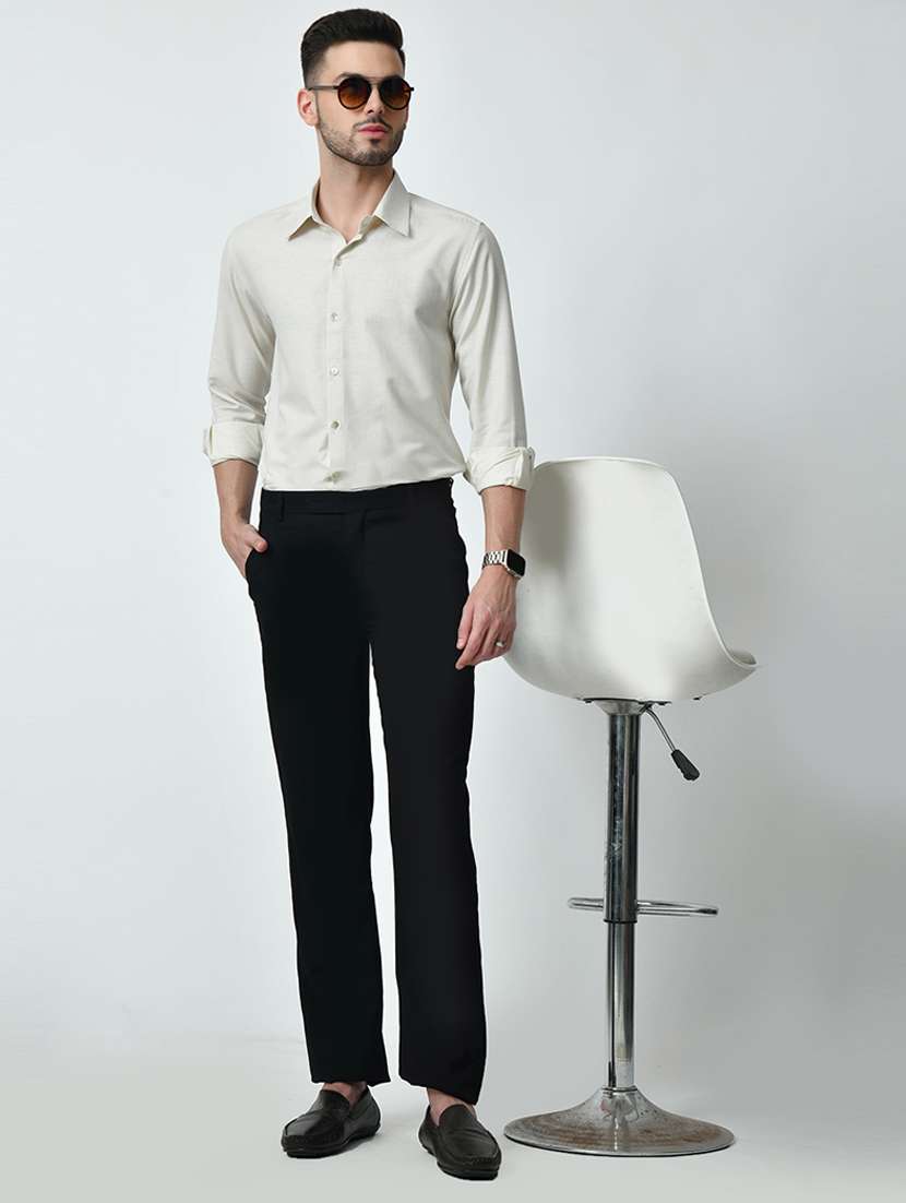 men regular fit solid long sleeve casual shirt - 21646640 -  Standard Image - 3