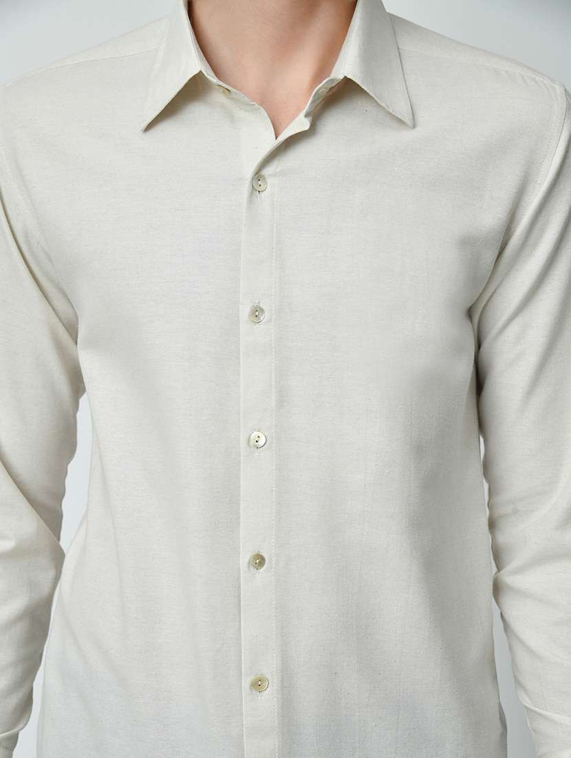 men regular fit solid long sleeve casual shirt - 21646640 -  Standard Image - 5