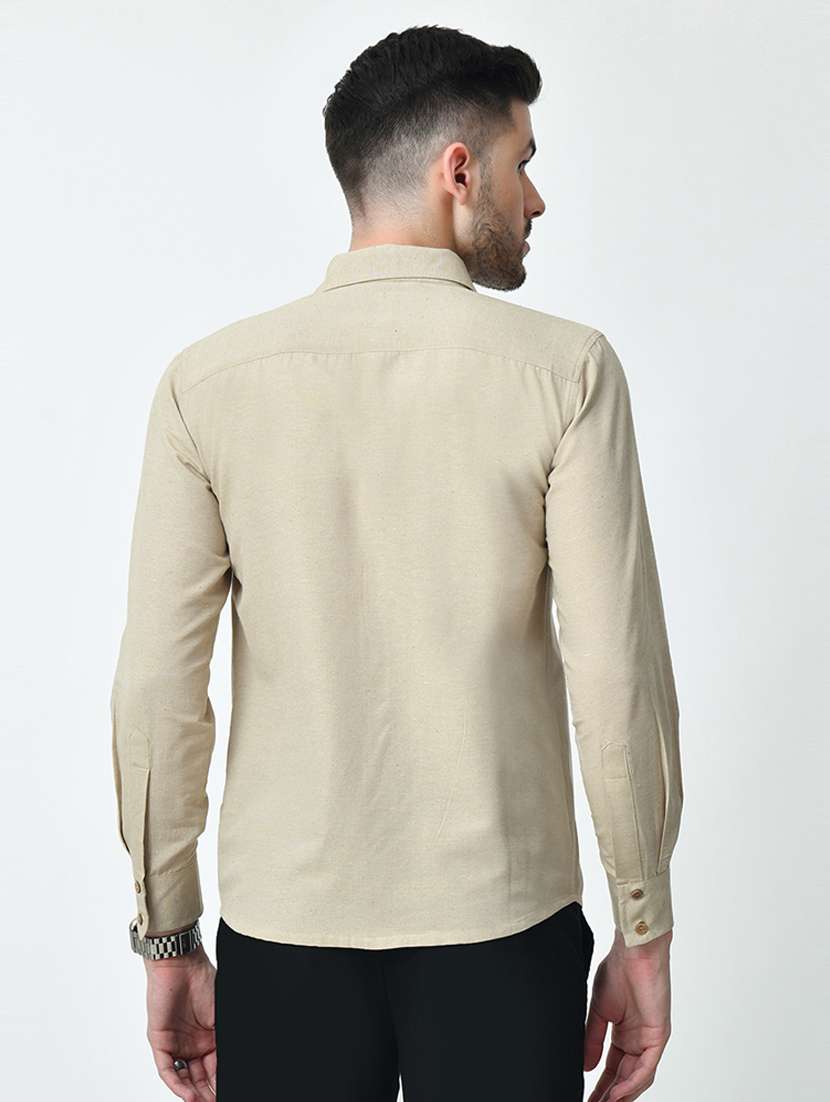 men regular fit solid long sleeve casual shirt - 21646641 -  Standard Image - 3