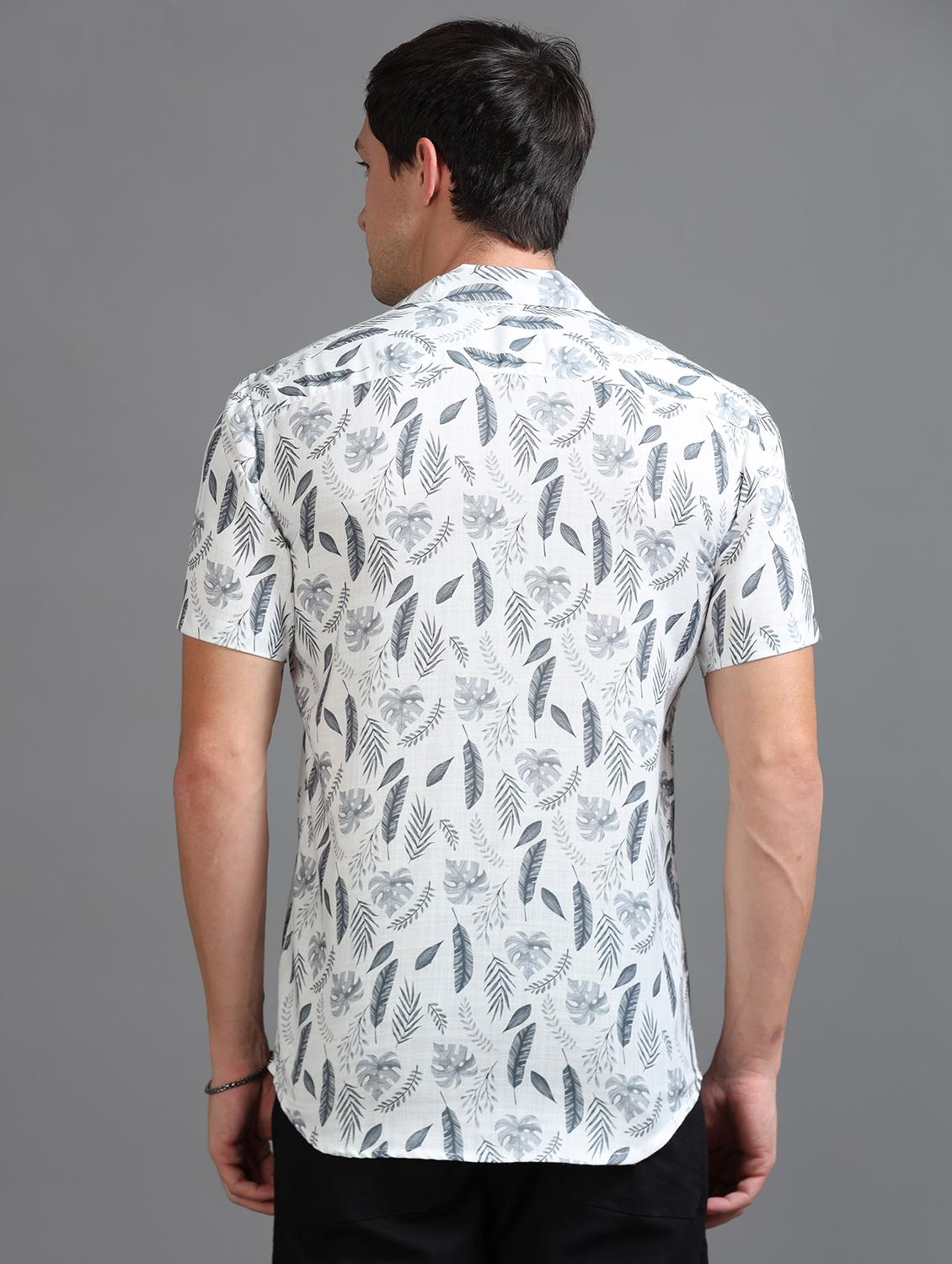 men printed short sleeves casual shirt - 21646680 - Standard Image - 3