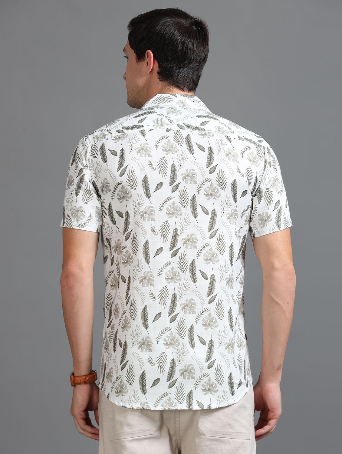men printed short sleeves casual shirt - 21646682 - Standard Image - 3
