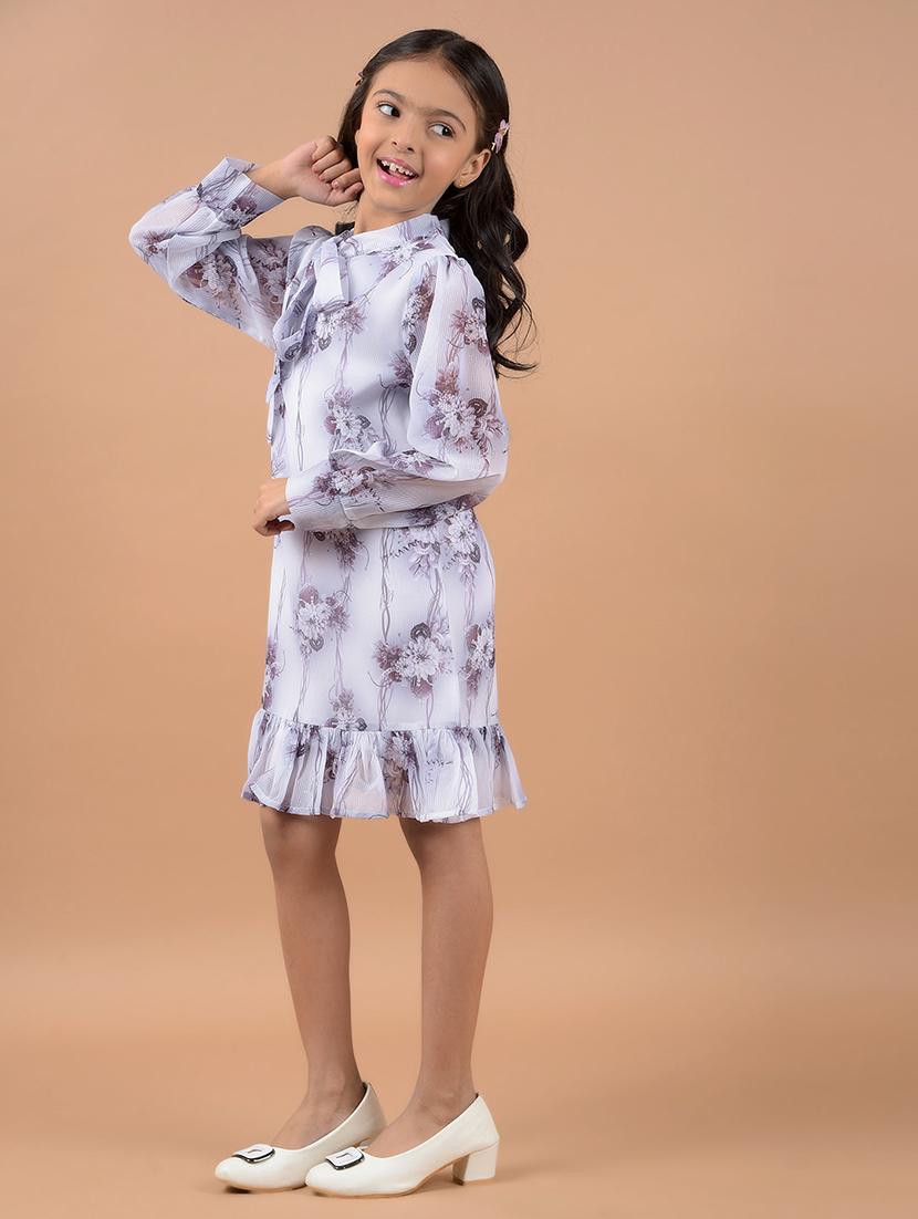 girls florals fit & flare dress - 21646729 -  Zoom Image - 0