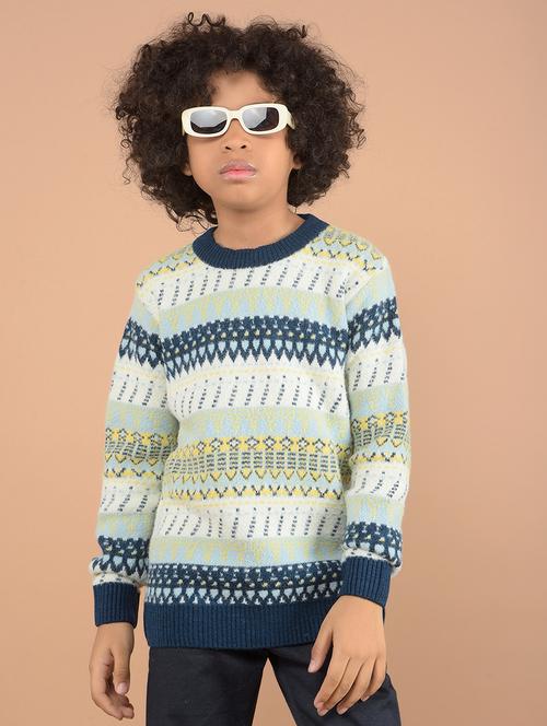 boys self design long sleeve sweaters - 21646763 -  Standard Image - 0