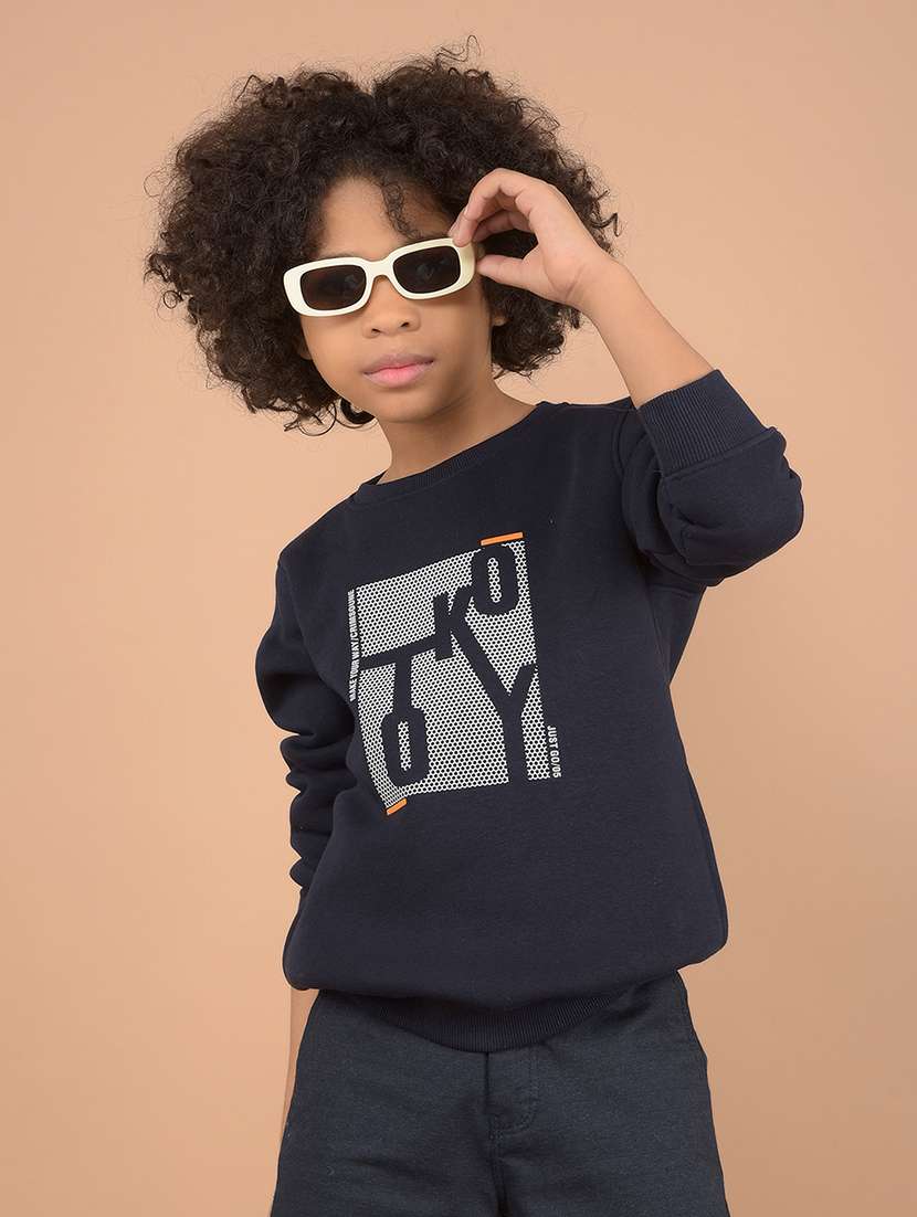 boys front print long sleeve sweatshirts