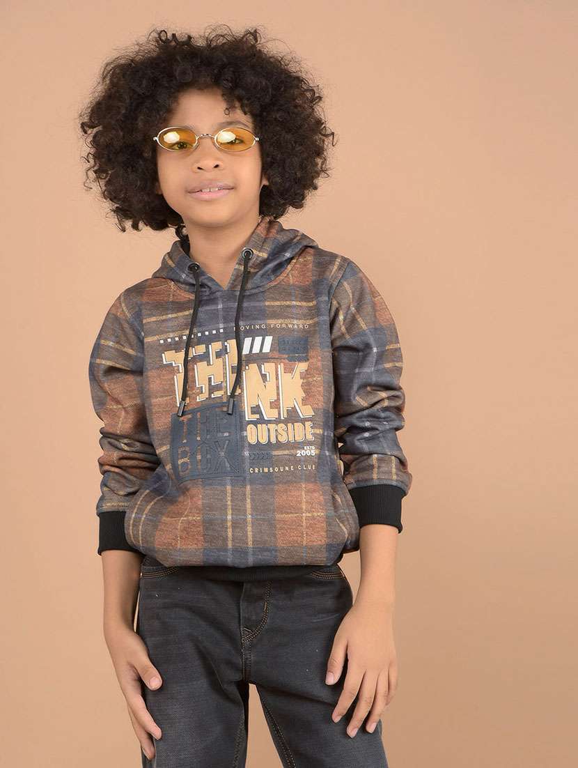 boys checks long sleeve sweatshirts