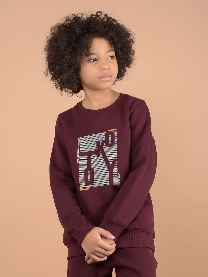 boys front print long sleeve sweatshirts