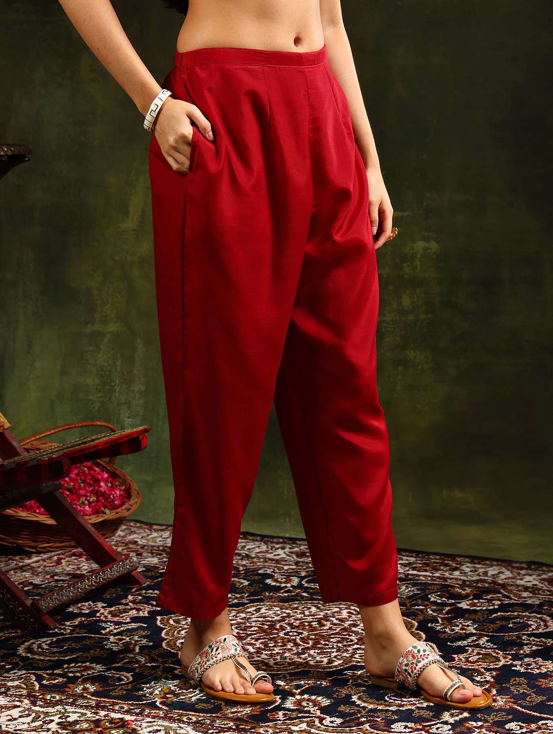 women solid with work three quarter sleeve suit set - 21646854 -  Standard Image - 3