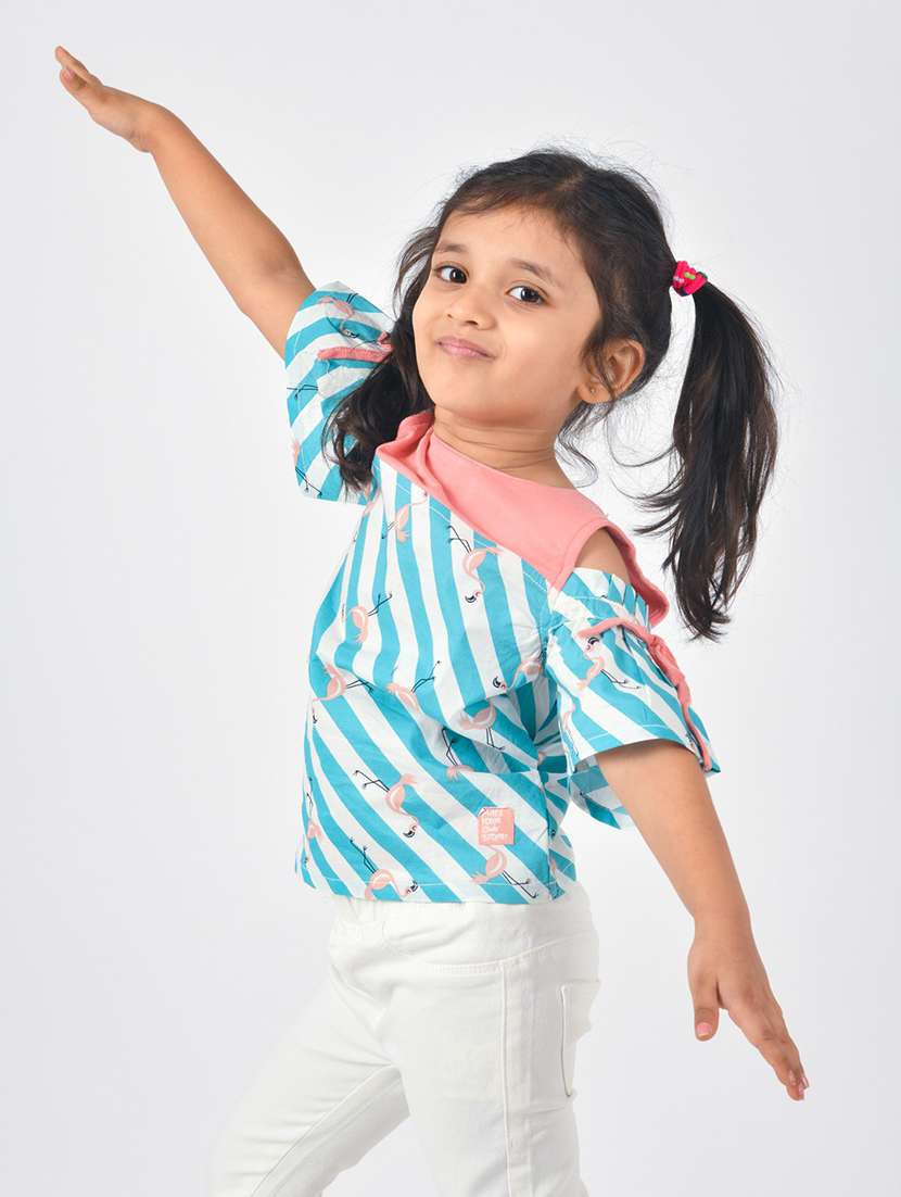 girls round neck printed top - 21646863 -  Standard Image - 3
