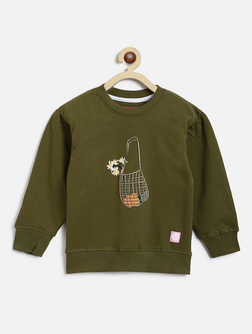 kids long sleeves front print sweatshirt