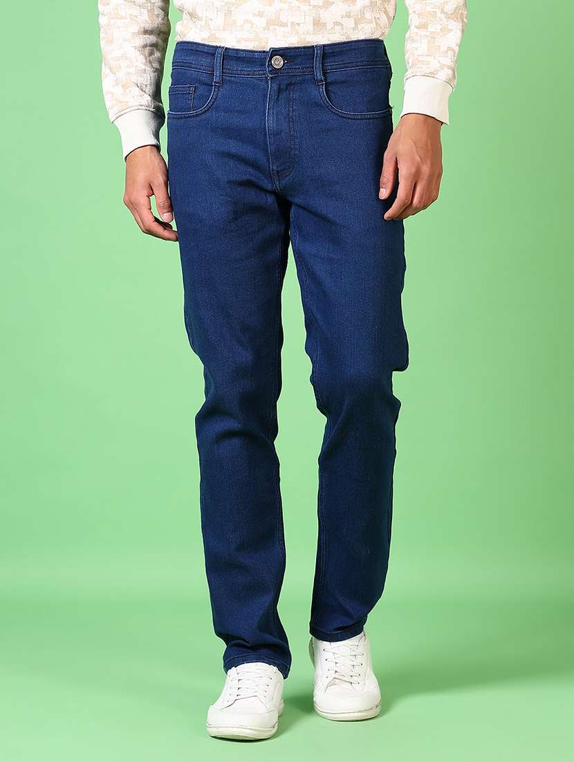 men mid rise plain slim fit jeans