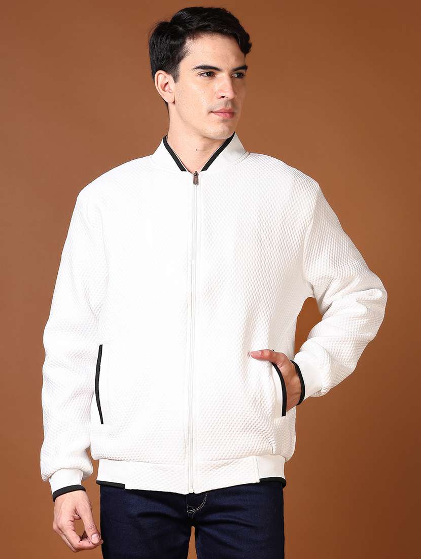 men solid long sleeve regular jacket