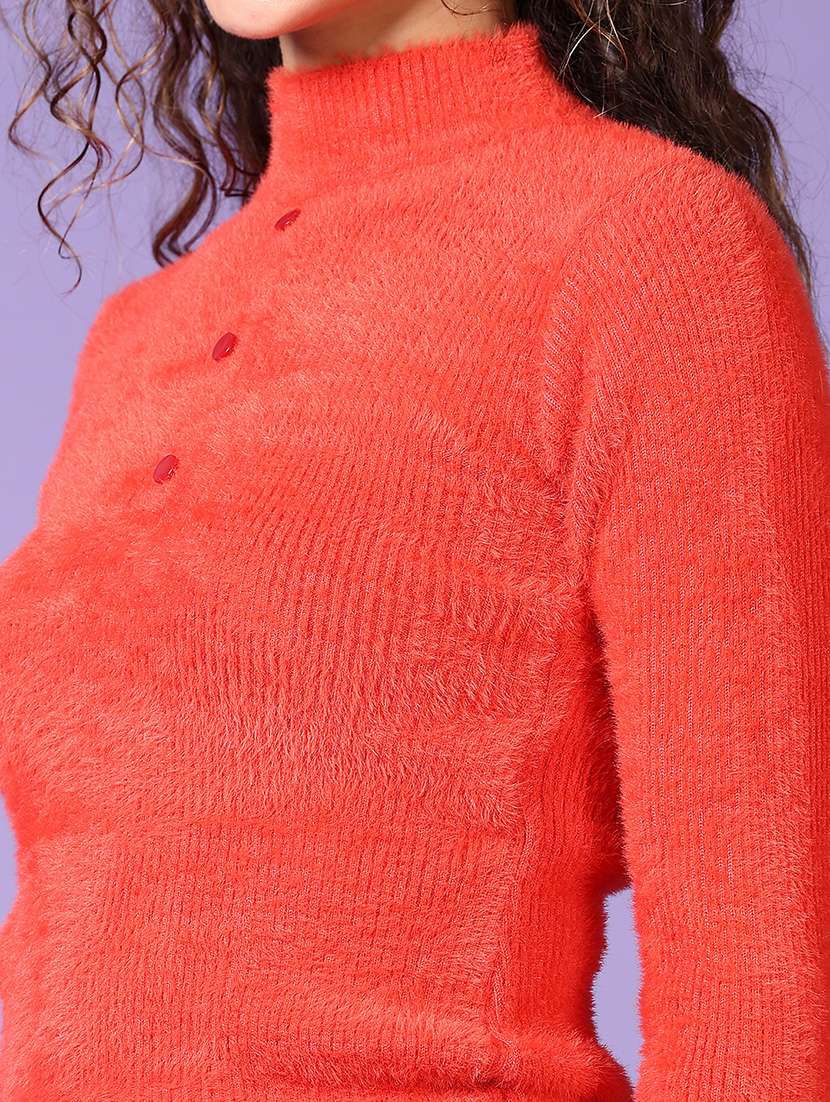 women solid long sleeves pullover - 21646904 -  Standard Image - 5