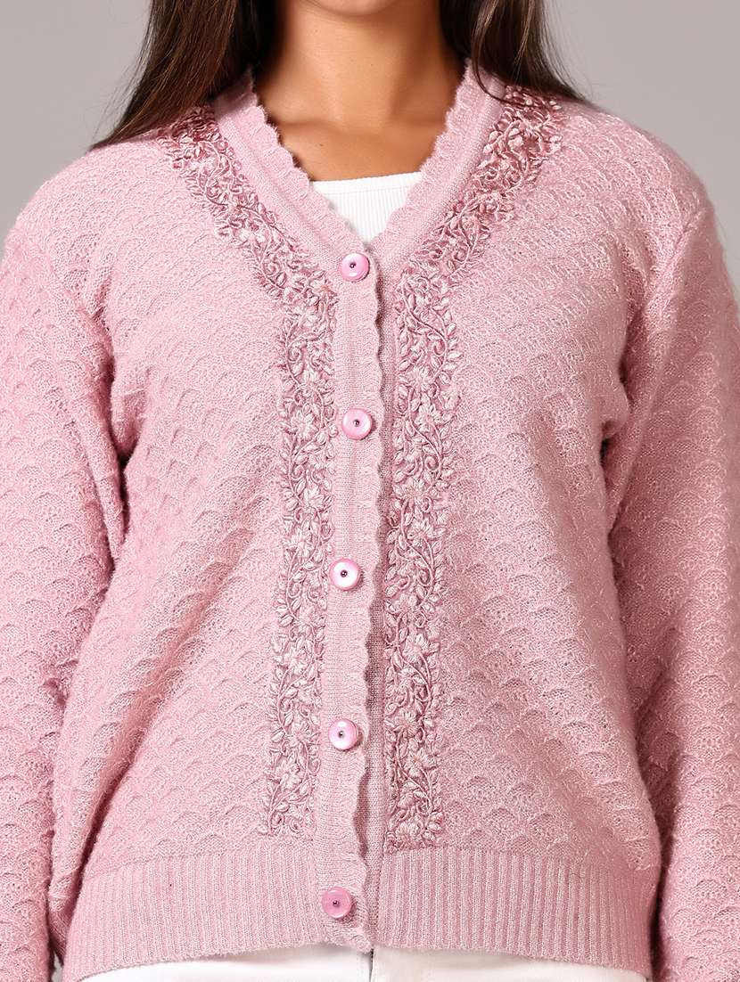 women self designed long sleeve cardigan - 21646909 -  Standard Image - 5