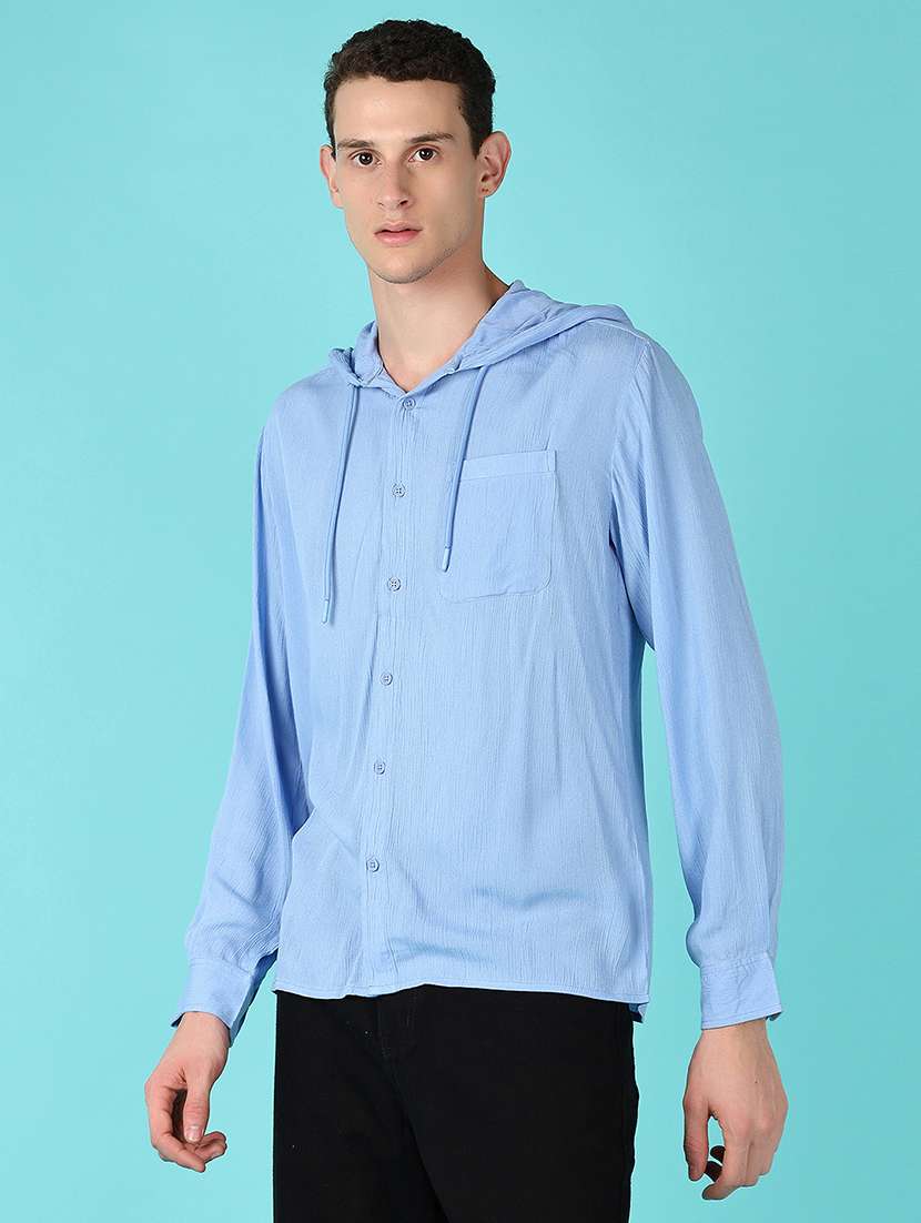 men long sleeves solid casual shirt