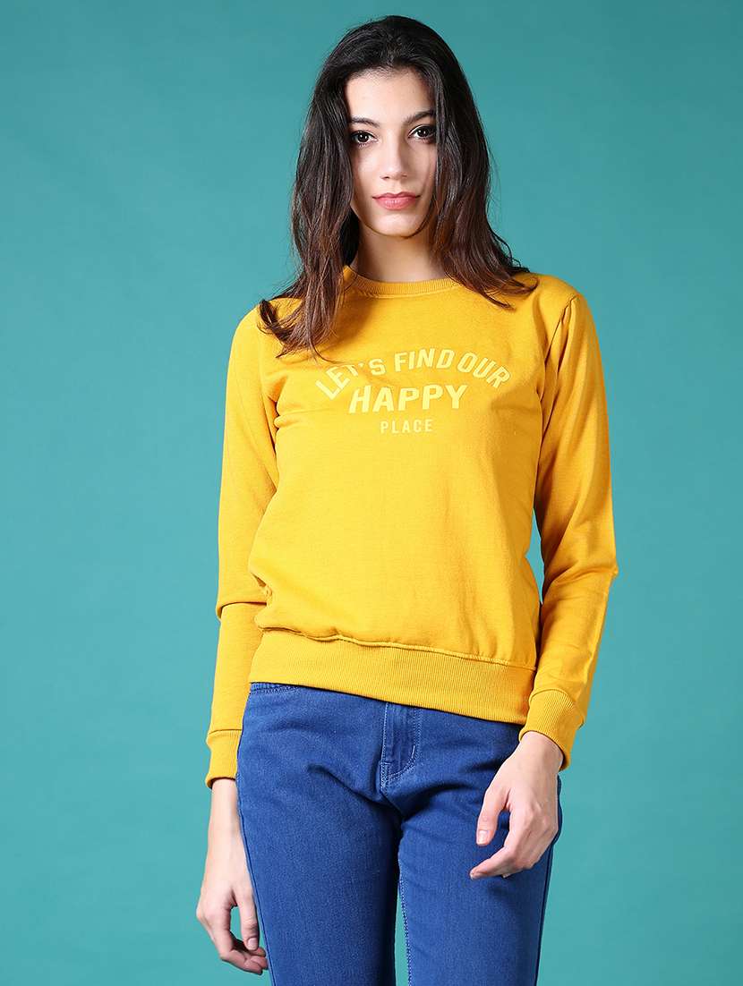 women chest print long sleeve sweatshirt