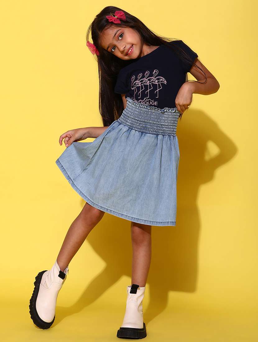 girls high rise solid a-line skirt - 21647078 -  Standard Image - 3