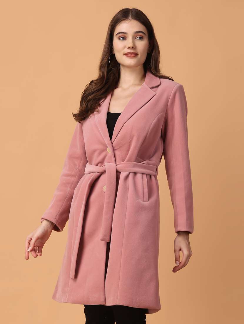women lapel neck solid trench coat - 21647160 - Zoom Image - 0