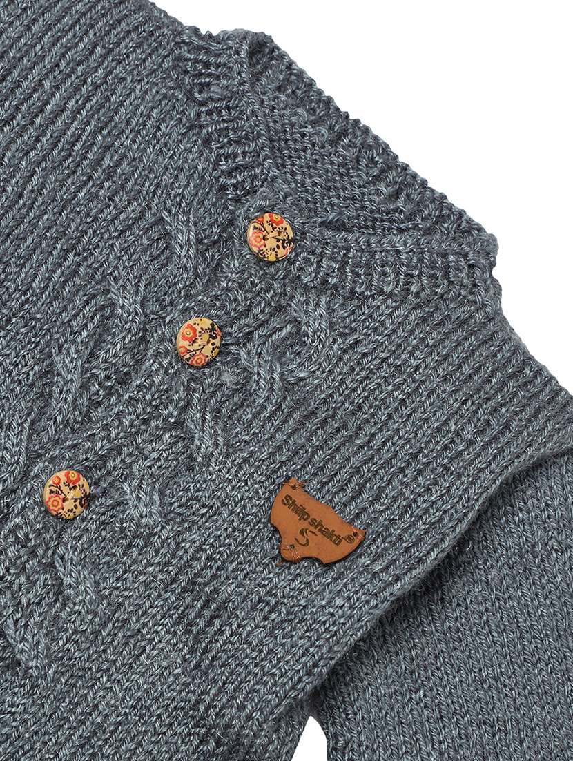 girls self design long sleeve cardigans - 21647217 -  Standard Image - 3