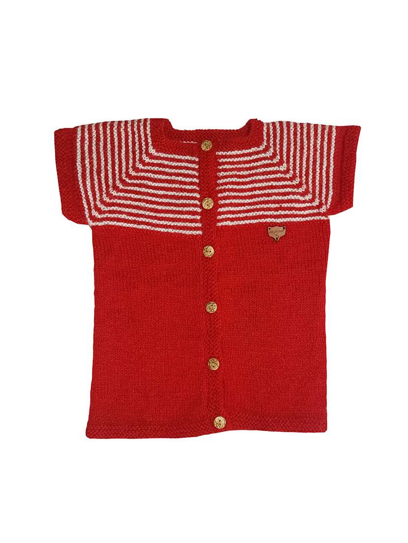 girls self design short sleeve sweater