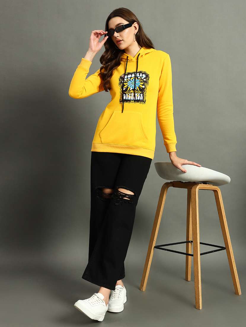 women front print hooded sweatshirt - 21647232 -  Standard Image - 3