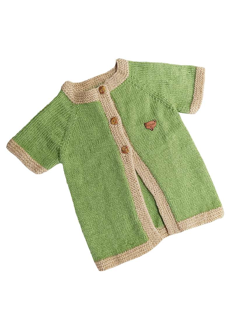 girls self design short sleeve sweater