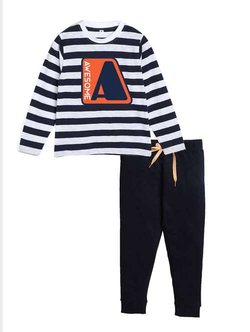 boys printed t-shirt & joggers set - 21647241 -  Standard Image - 0