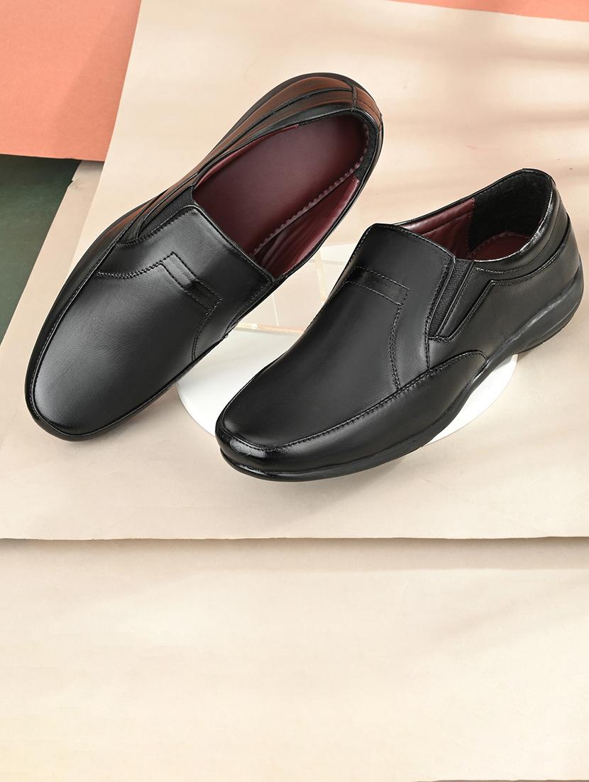 men black plain slip on formal shoes - 21647300 - Zoom Image - 0