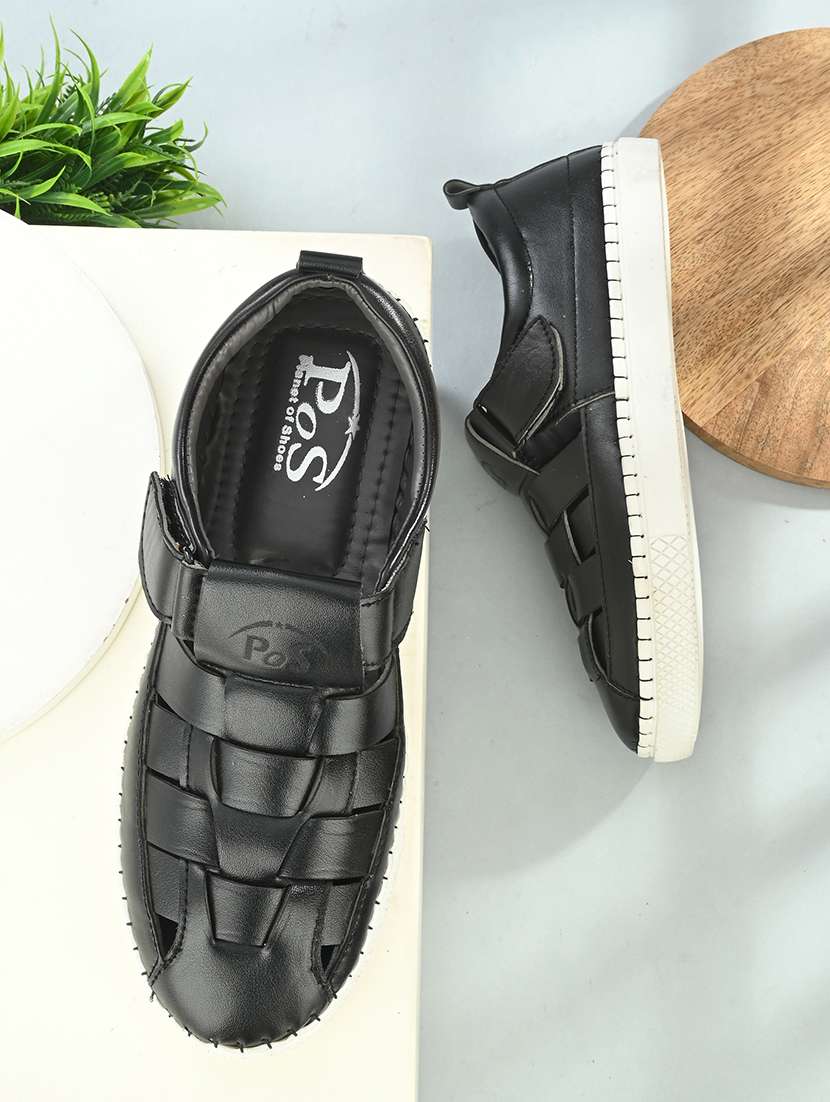 men plain slip on velcro sandals - 21647327 - Zoom Image - 0
