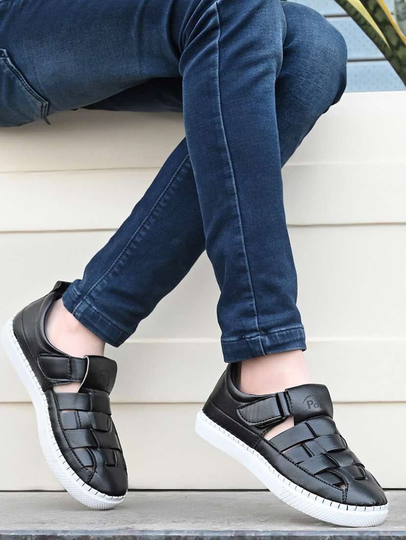 men plain slip on velcro sandals - 21647327 - Standard Image - 3