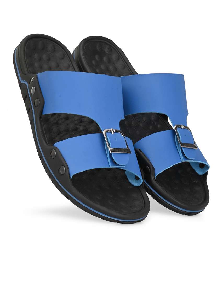men light blue slip on sandals - 21647328 -  Standard Image - 3
