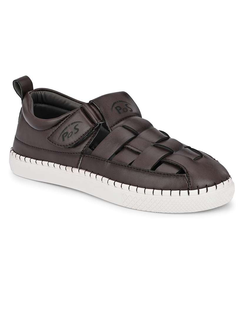 men plain slip on velcro sandals - 21647334 - Zoom Image - 0