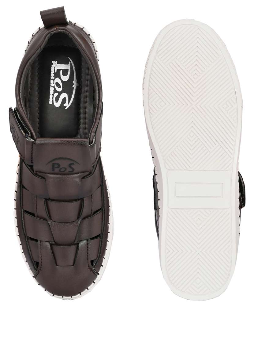 men plain slip on velcro sandals - 21647334 - Standard Image - 3