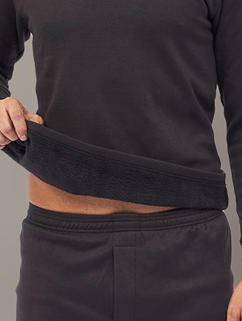 men solid fleece thermal set - 21647391 - Standard Image - 3