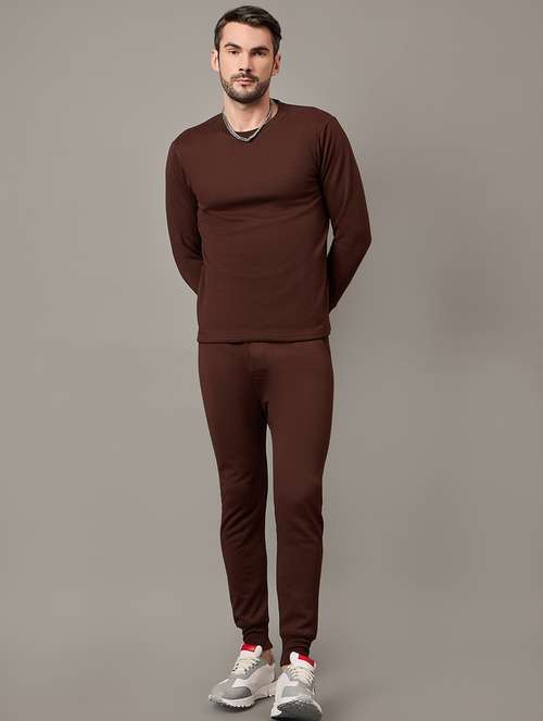 men solid fleece thermal set - 21647392 -  Standard Image - 0