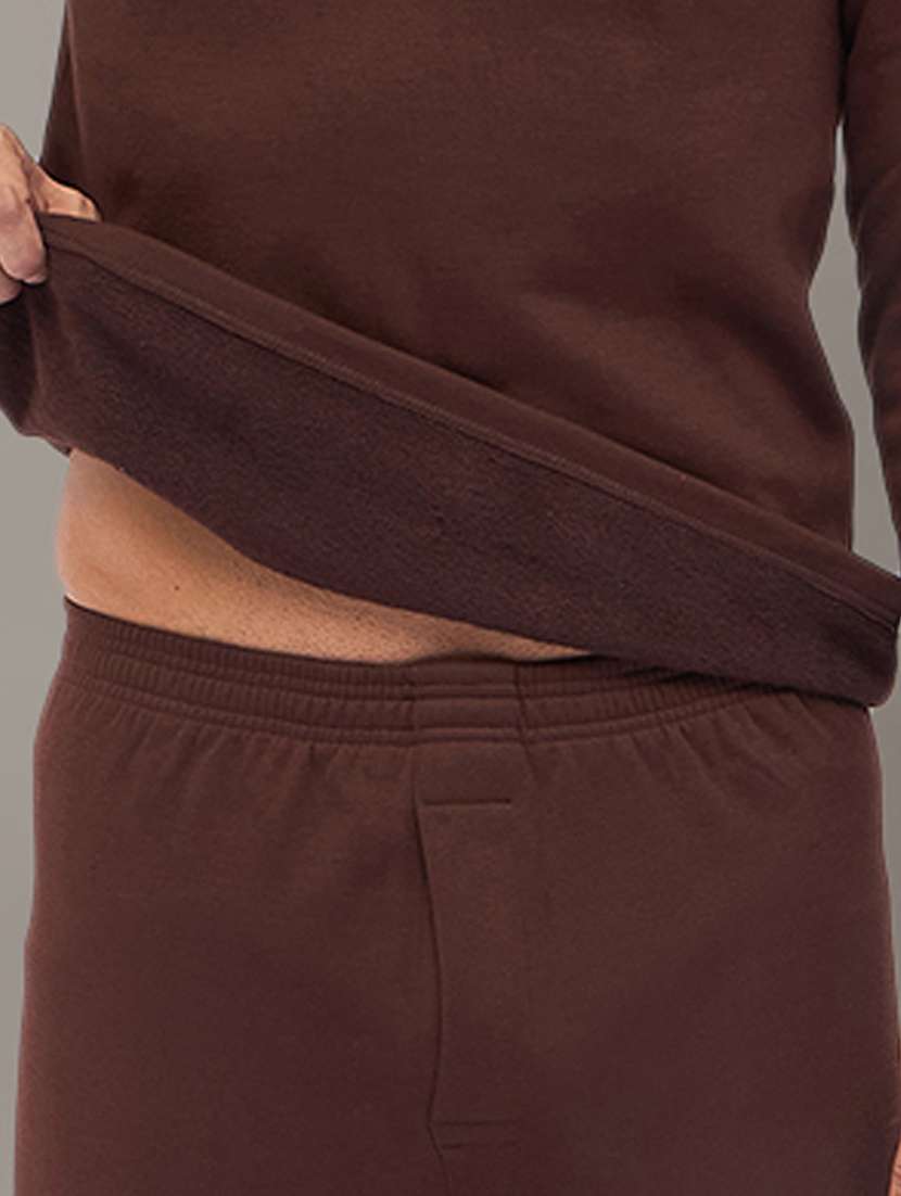 men solid fleece thermal set - 21647392 -  Standard Image - 3