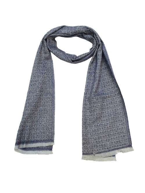 men elegant self design muffler with fringed edges - 21647421 -  Standard Image - 0