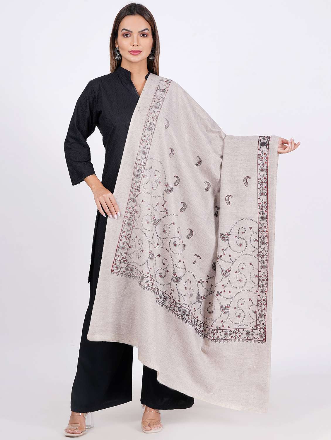 women elegant self design shawls  - 21647980 -  Zoom Image - 0